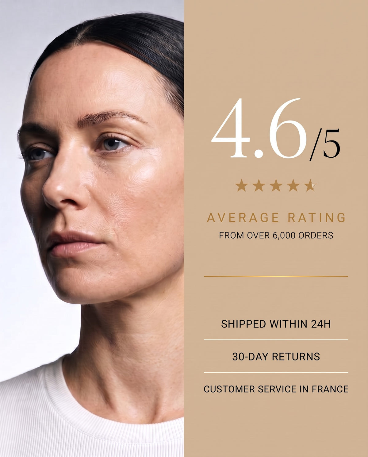 Average rating 4.6/5 — shipped within 24h, 30-day returns